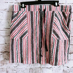 CASLON womans soft mini skirt Multicolored Striped Sz L NWT New $48.00